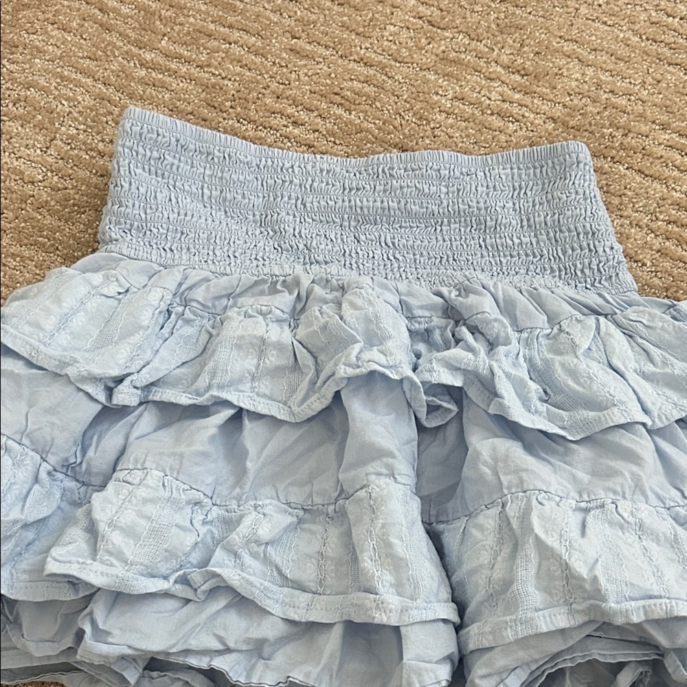 Art Class Light Blue Ruffled Kids Skirt